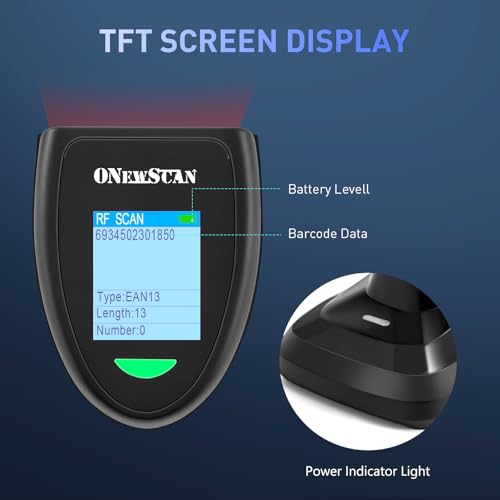Barcode Scanner Wireless, QR Code Scanner Handheld Bar Code Scanners with Base 2 in 1 USB Wired Connection & 2.4G Wireless 1D&2D&PDF417 Data Matrix Automatic Barcode Reader - color: NS-2206PT