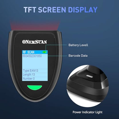Barcode Scanner Wireless, QR Code Scanner Handheld Bar Code Scanners with Base 2 in 1 USB Wired Connection & 2.4G Wireless 1D&2D&PDF417 Data Matrix Automatic Barcode Reader - color: NS-2206PT
