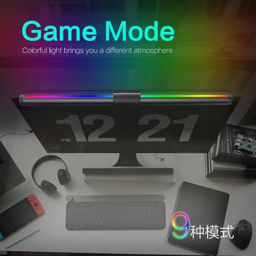 Computer Monitor Light Bar Wireless Remote Control Multi-Screen Light Dimmable Switch USB Powered E-Reading LED Pendant Light for Office/Home, Brightness/Color Temperature Adjustment