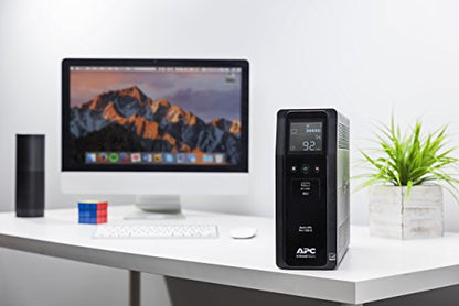 APC Sine Wave UPS Battery Backup & Surge Protector, 1000VA, APC Back-UPS Pro (BR1000MS) (Renewed)