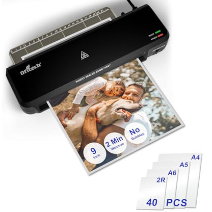 9 inch Laminator Machine with 40 Laminating Sheets - color: Matte Black