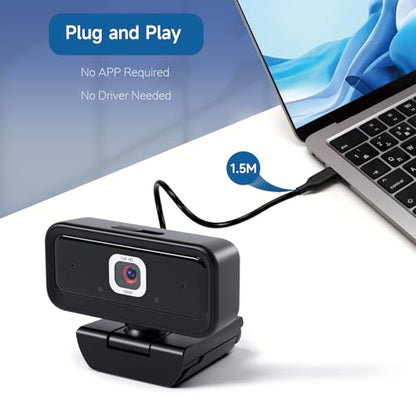 Webcam for PC, Computer Camera for Desktop, 1080P Webcam with Tripod,USB Web Cam, 2 Noise Reduction Mics, Built-in Privacy Cover,Plug&Play - style: 1080P Ultimate Cost Effective
