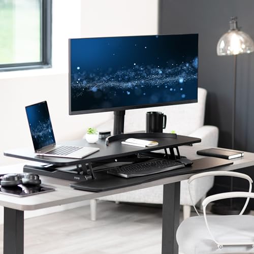 VIVO Black 42 in Standing Desk Converter, DESK-V042KB - color: Black, size: 42"