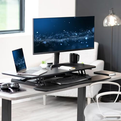 VIVO Black 42 in Standing Desk Converter, DESK-V042KB - color: Black, size: 42"