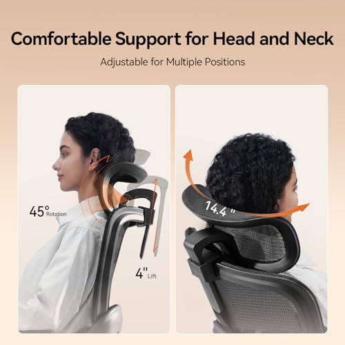 SIHOO B100 Mesh Office Chair, Comfy Ergonomic Office Chair | Mesh Office Chair with Adaptive Lumbar Support, Desk Chair with Wide Headrest, 300 LBS Black - color: Deep Black, size: Pack of 1