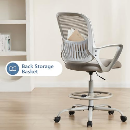 DUMOS Ergonomic Tall Drafting Chair, High Office Chair for Standing Desk