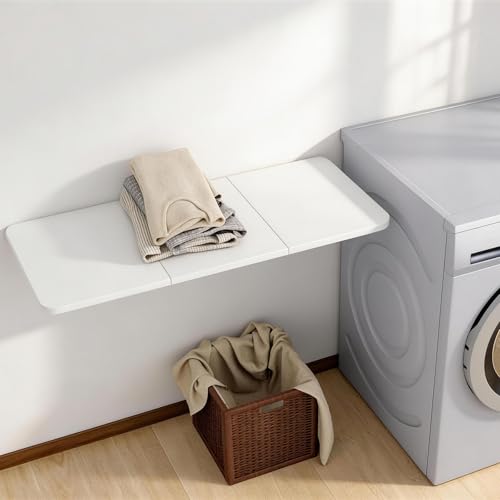 Neoaider Wall Mounted Folding Desk 35.4” x 15.7”, White - color: White, size: 35.4" x 15.7"