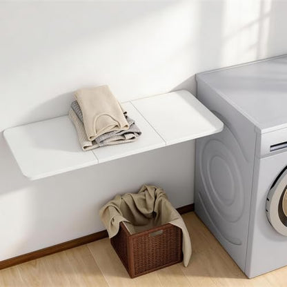 Neoaider Wall Mounted Folding Desk 35.4” x 15.7”, White - color: White, size: 35.4" x 15.7"