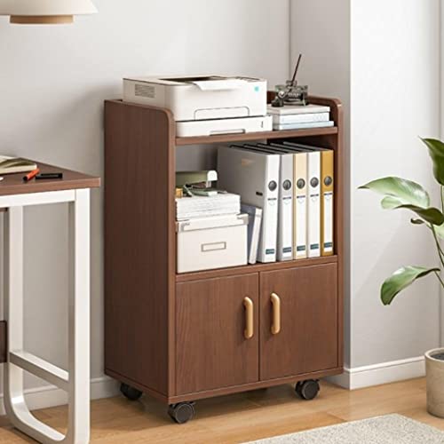 Shelf Placement Cabinet Floor Office Filing Wooden Movable Computer Desk Side Low - color: Beige
