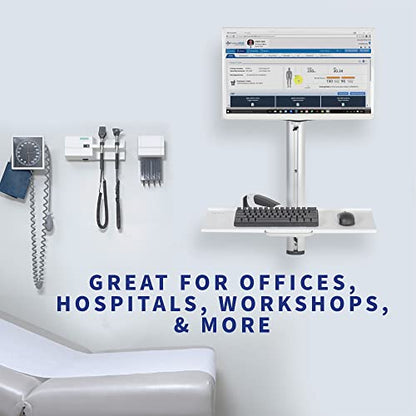 VIVO Sit-Stand Wall Mount Counterbalance Height Adjustable Monitor and Keyboard Workstation for Screens up to 27 inches, White STAND-SIT1KW - color: White
