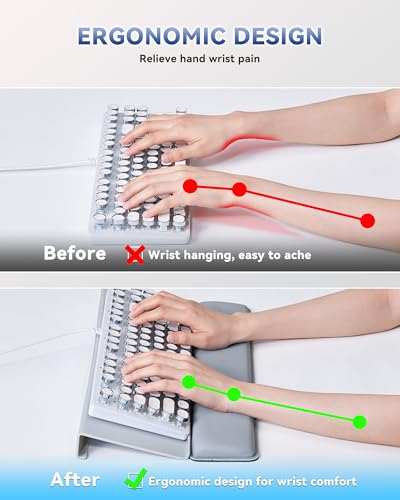 Laborio Computer Keyboard Wrist Rest, Keyboard Riser Stand for Desktop - color: Gray