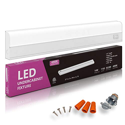 21" Hardwired Under Cabinet Light, 4000K Cool White, ETL, 1150 lm, Dimmable - color: 4000K CoolWhite, size: 21 INCH