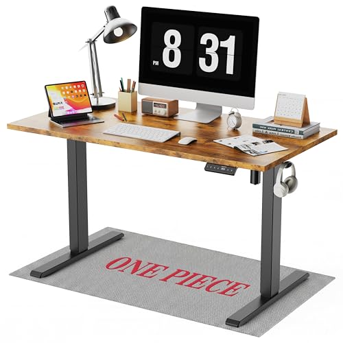 WALKINGDESK 48x24 Inches Whole Piece Electric Standing Desk, Seamless One Piece Height Adjustable Sit to Stand up Desk for Home Office, Ergonomic Computer Workstation, Rustic Brown - color: Rustic Brown, size: 48 inch