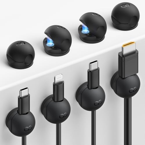 Lamicall 8 Pack Magnetic Cord Organizer, Mini-Soft Silicone Clips - size: 8Pack - Silicone Magnetic