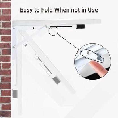 Neoaider Wall Mounted Folding Desk 23.6” x 15.7”, White - color: White, size: 23.6" x 15.7"