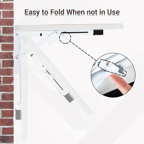 Neoaider Wall Mounted Folding Desk 35.4” x 15.7”, White - color: White, size: 35.4" x 15.7"