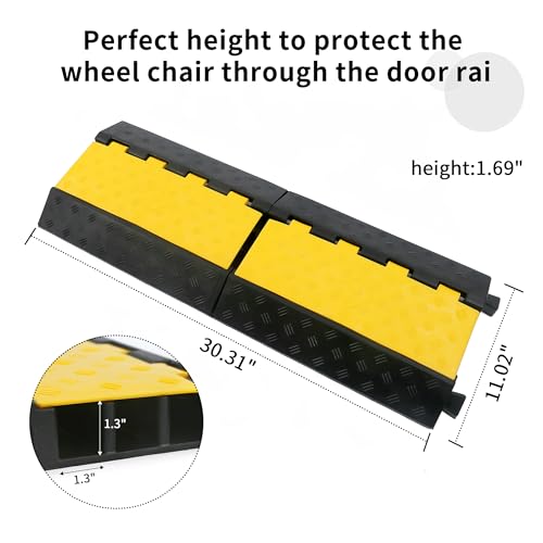 Rubber Cable Ramp Cord Cover Cable Protector Ramps Wire Hose Protective 3 Channel 22000Lbs Load Capacity Traffic Speed Bump for Asphalt Concrete Gravel Driveway Indoor Outdoor, 1 Pack - color: 3 channel-1 pack