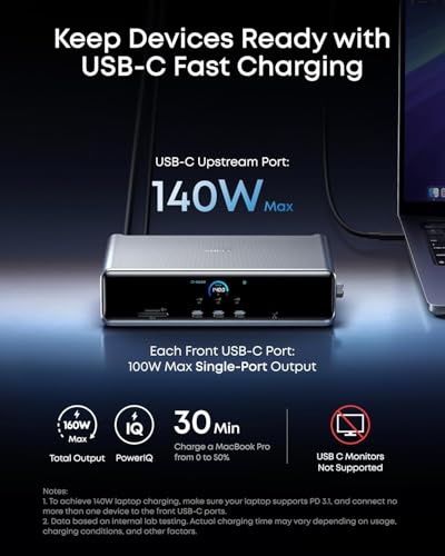 Anker Prime Docking Station (DL7400), 14-in-1 Triple Display, DisplayLink