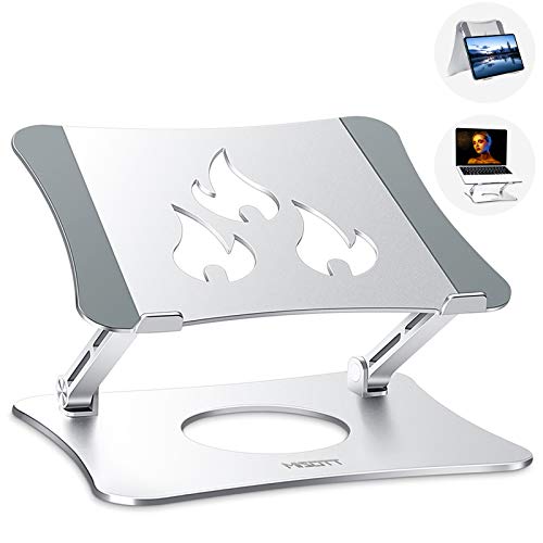 Ergonomic Adjustable Laptop Riser, Computer Stand Laptop Holder Compatible with 10-15.6" Laptops and Tablets (Aluminum, Silver)