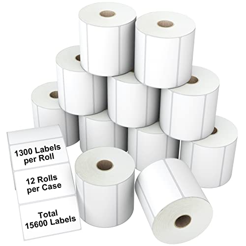 3-Proof 2"x1" Direct Thermal Barcode Labels Rolls for Zebra LP2824 ZD411 ZD410 ZD421 ZD420 GK420D, 12 Rolls 15600 Pcs Waterproof Return Address Label Used with Rollo MUNBYN Desktop Printer - color: 2"x1"-15600 Labels