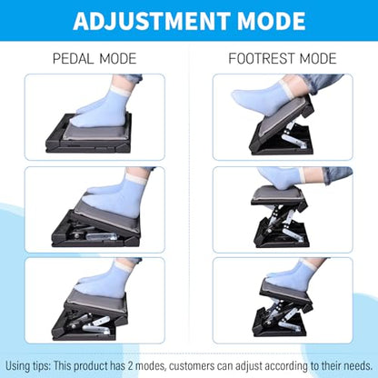 Adjustable Foot Rest Under Desk for Office,Home, Gaming & Study - color: Gray, size: Extra Large
