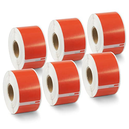 BETCKEY - Replace for DYMO 30321 (1-2/5" x 3-1/2") Labels, [6 Roll/Red] - color: Red, size: 30321 [1-4/10" x 3-1/2"]