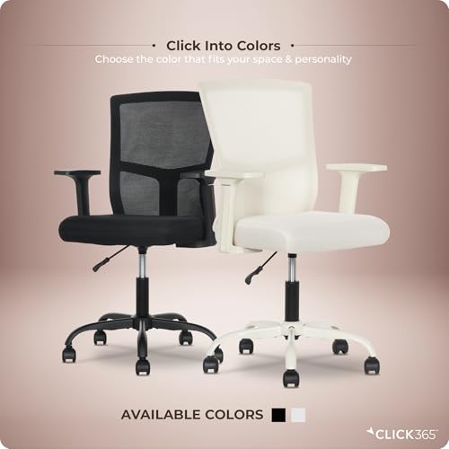 Click365 Ergonomic Office Chair with Lumbar Support, Mid-Back Mesh Chair - color: M120/Cream