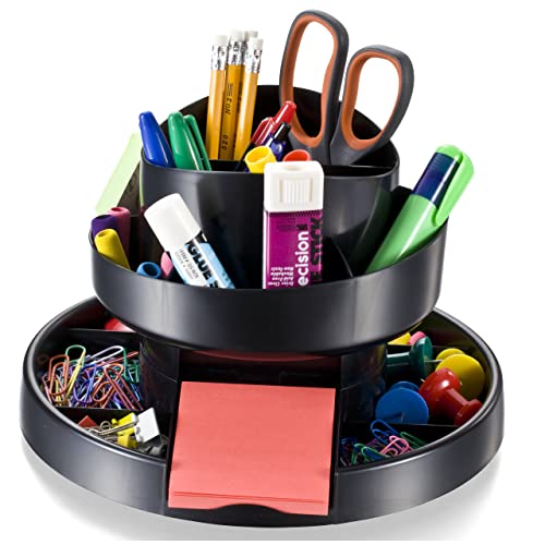 Recycled Rotary Organizer, 16 compartments, 10 1/4 x 6 3/4, Black - size: (Pack of 1)