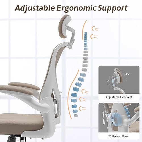 Ergonomic Office Desk Chair High Back Mesh Computer Chair (03Khaki, Chair) - color: 03khaki