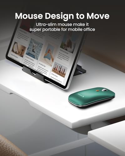 ProtoArc XKM01 Full-Size Foldable Keyboard Mouse Combo for Travel, Green - color: Green