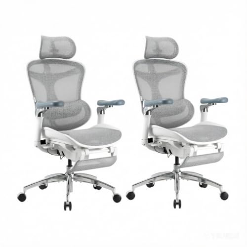 SIHOO Doro C300 Pro Ergonomic Office Chair with Footrest, Soft 6D Armrests | Dynamic Lumbar Support, Seat Depth Adjustment, Adjustable Backrest, Big & Tall Desk Chair for Home Office, 2Pcs Grey - color: Grey, size: Pack of 2