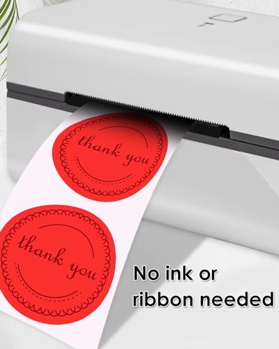 iEager 3 Inch Red Circle Thermal Labels, Durable Round Thermal Label - color: Red, size: 3 INCH