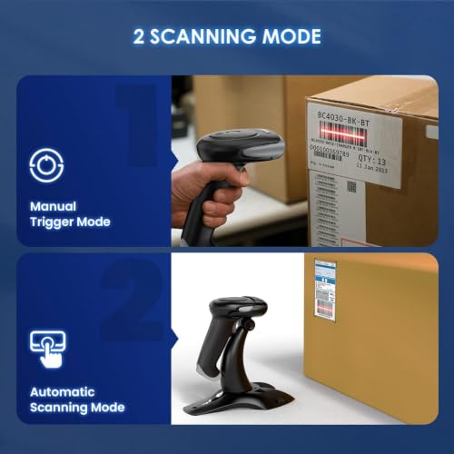 Eyoyo Handheld 2D&1D Bluetooth Barcode Scanner Wireless with Stand