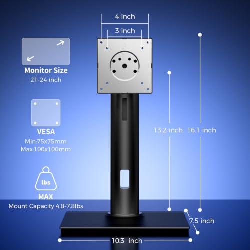 Single VESA Monitor Stand for Monitor Weight 4.8-7.8 lb, 21-24″ - size: Only for 4.8-7.8 lb Monitor