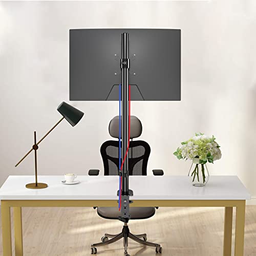 Pholiten Single Extra Tall 31" Monitor Stand | Fully Adjustable Tall Monitor Arm for 13-32 Inch LCD Screen, Holds up to 22lbs - size: 31in, style: 1 monitor