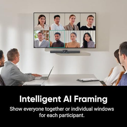 Insta360 Connect - AI Conference Room System with Android OS, Zoom Certified, Dual-4K Cameras, Speaker Tracking, 14-Mic Array, Voice Pickup to 33ft, Whiteboard Mode, Work with Teams/Google Meet/Webex