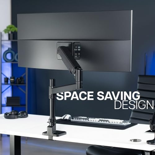 VIVO Aluminum Ultrawide Monitor Tension Stand with Extension Pole for up to 49 inch Screens, Holds 44 lbs, Premium Desk Mount Designed for Samsung Odyssey G9 and More, Black, STAND-POLE1V