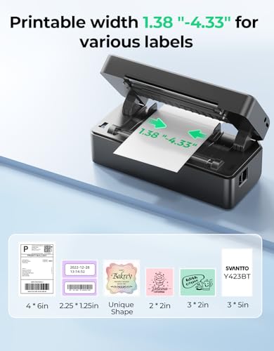 SVANTTO Bluetooth Thermal Label Printer, 4x6 Shipping Printer