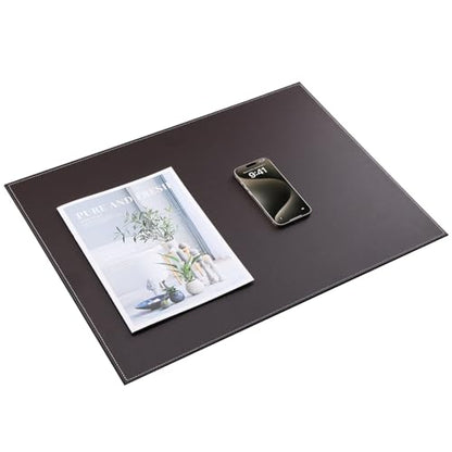 KINGFOM Desk Pad & Mat 24" x 18" Protector Large Mouse Pad PU Leather for Desktops and Laptops (Brown) - color: Brown-a111
