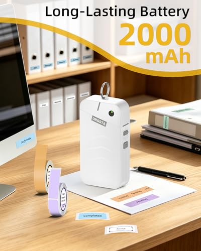 ORGSTA S001 Label Maker Machine with Tape, Portable Bluetooth Label Maker - color: White