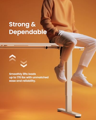 ErGear Height Adjustable Electric Standing Desk, 32 x 19 Inches Sit Stand up Desk with Memory Presets, Computer Home Office Desk, White - color: White, size: 32 X 19 Inches