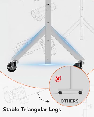 ErGear Small Standing Desk Adjustable Height, 6 Height Settings Up to 46.5″, Walking Pad Desk with Triangular Leg Design, Smooth Mobility with Lockable Wheels, Standing Desk for Walking Pad, White - color: White
