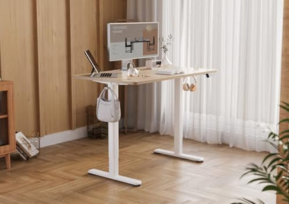Claiks Electric Height Adjustable Standing Desk, 35x20 Inch, Nature | Smooth Height Adjustment, 3 Memory Presets, Cable Management Hub&Hook, Stable Steel Frame, 176lbs Capacity, Easy Assembly - color: Nature, size: 35