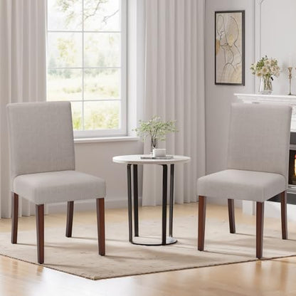 MALOL Upholstered Dining Chairs Set of 2, Modern Fabric Dining Room Chair, Wooden Dining Chair, Kitchen Side Chairs, Farmhouse Dinner Chair with High Back for Kitchen, Brown - color: Brown, size: Set of 2