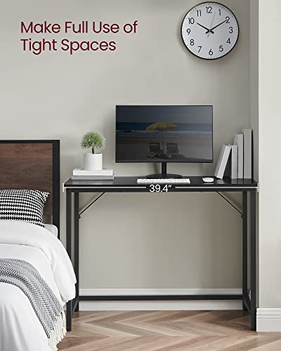 VASAGLE Computer Desk, Gaming Desk, Home Office Desk, for Small Spaces, 19.7 x 39.4 x 29.5 Inches, Industrial Style, Metal Frame, Black ULWD041B56 | Gaming Desk, Home Office Desk, Modern Basic Style, Steel Frame, Ebony Black, BARNET Collection ULWD041B56