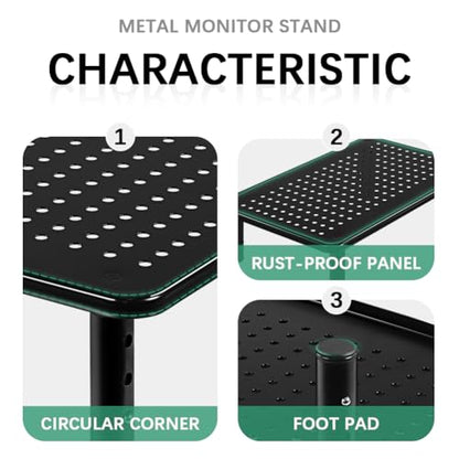 FURWOO 2 Pack Laptop Stand Desk Monitor Stand for Computer Printer Notebook 3 Height Adjustable Laptop Riser for Office Home School Black