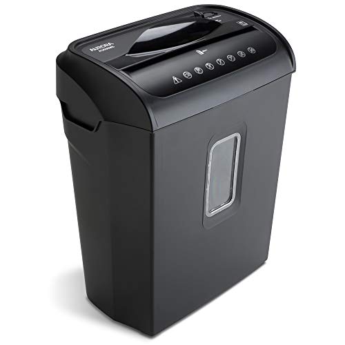 Aurora AU608MB High-Security 6-Sheet Micro-Cut Paper Credit Card Shredder with 3.5-Gallon Wastebasket, 4-Minute Continuous Running Time, Security Level P-4 - style: 6-Sheet Micro-cut