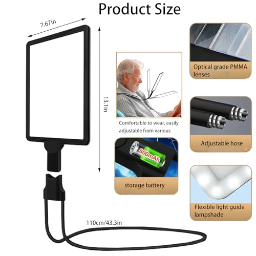 LXIANGN 5X Hands Free Magnifying Glass with Light Neck Wear Magnifier - color: 5x