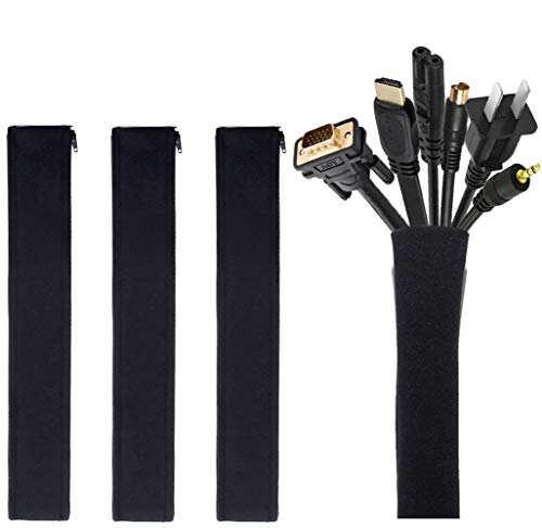 JOTO 4 Pack Cable Management Sleeve 19-20 Inches -Black - color: Black, size: 4 Pack, 20 Inches