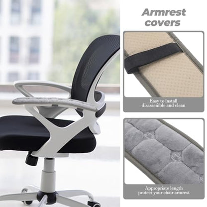 Angoily Office Chair Armrest Covers, 2 Pcs Elastic Chair Arm Covers, Grey